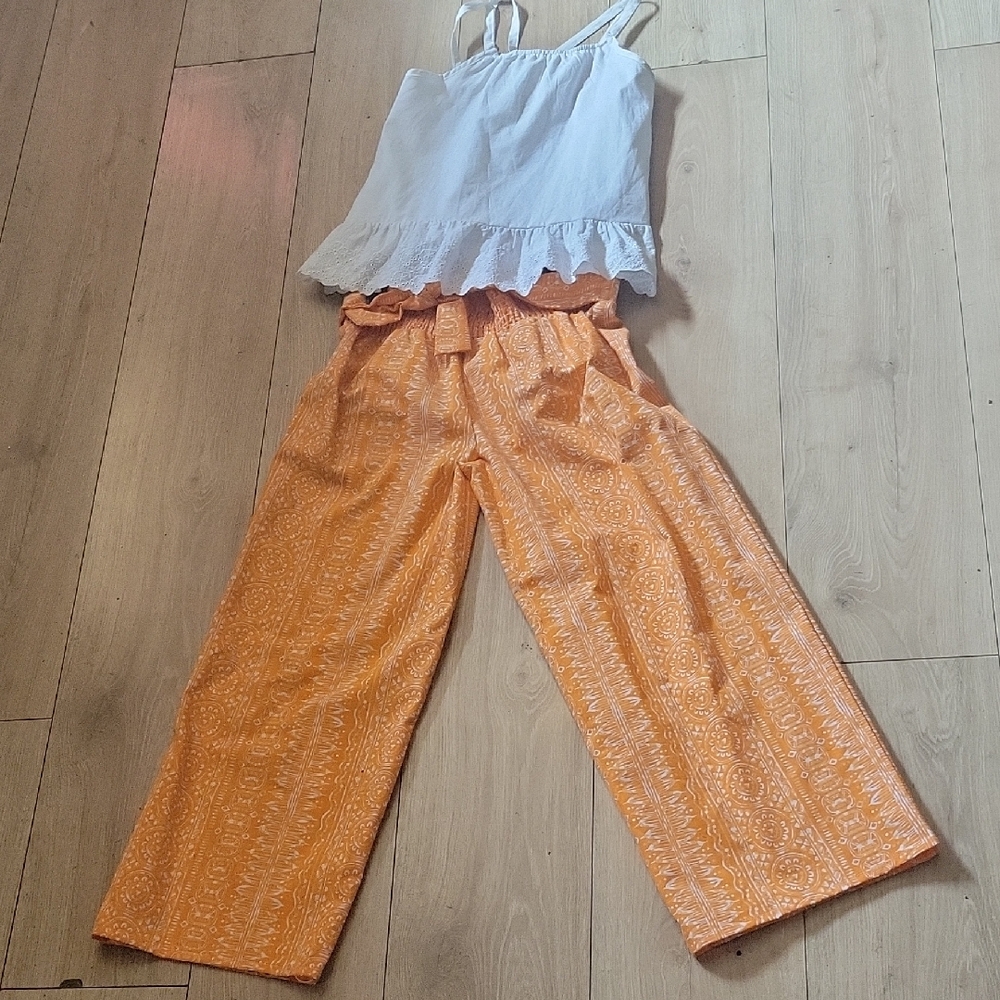 Max Studio Orange Wide Leg Matching Set